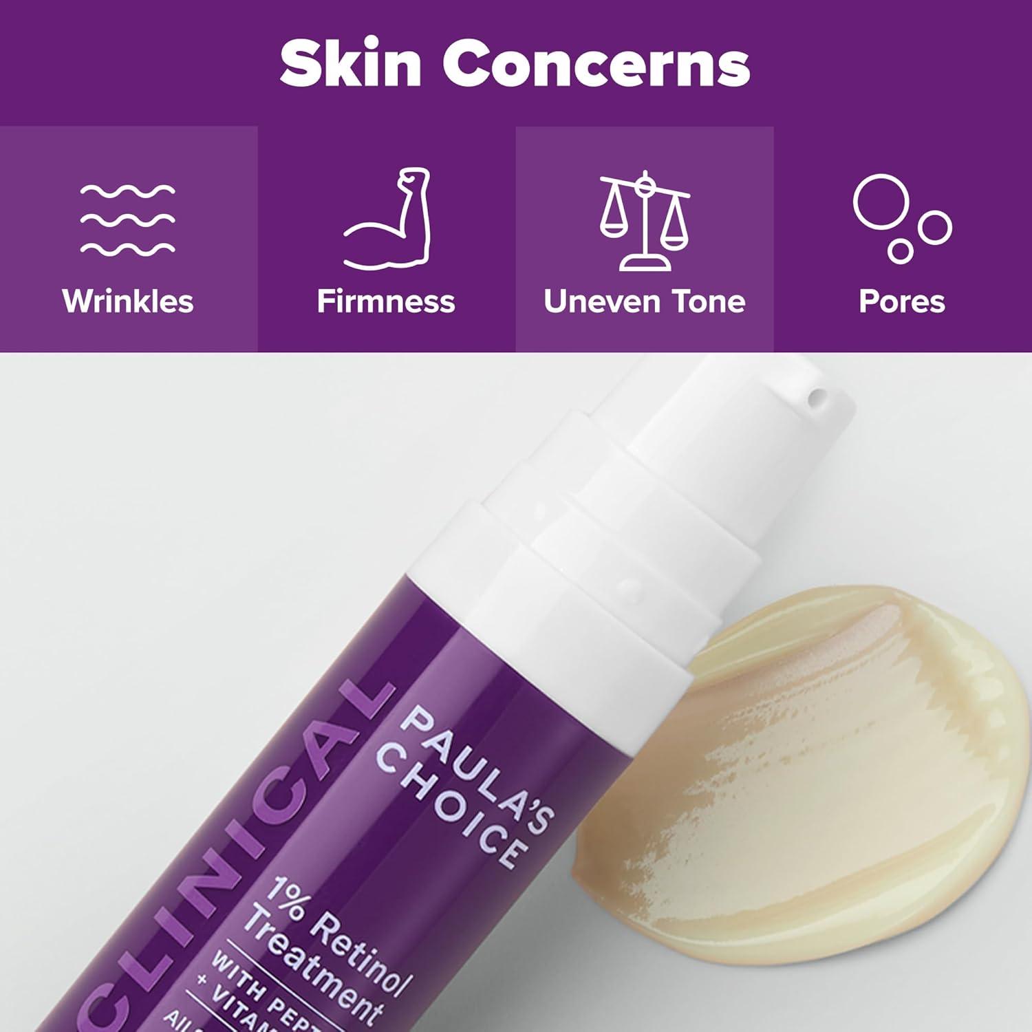 image:imagePaulas Choice CLINICAL 1 Retinol Face Treatment with Peptides Vitamin C amp Licorice Extract AntiAging Skin Care Serum Fine Lines amp Wrinkles Fragrance Free016 Fl Oz Pack of 1