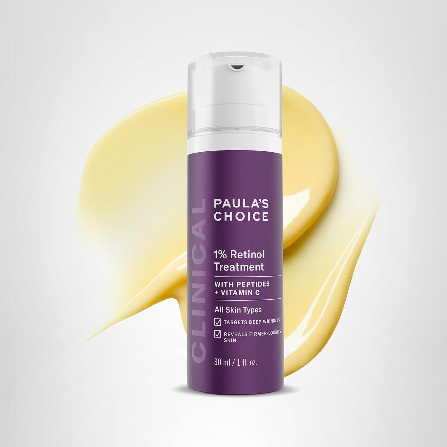 image:imagePaulas Choice CLINICAL 1 Retinol Face Treatment with Peptides Vitamin C amp Licorice Extract AntiAging Skin Care Serum Fine Lines amp Wrinkles Fragrance Free1 Ounce Pack of 1