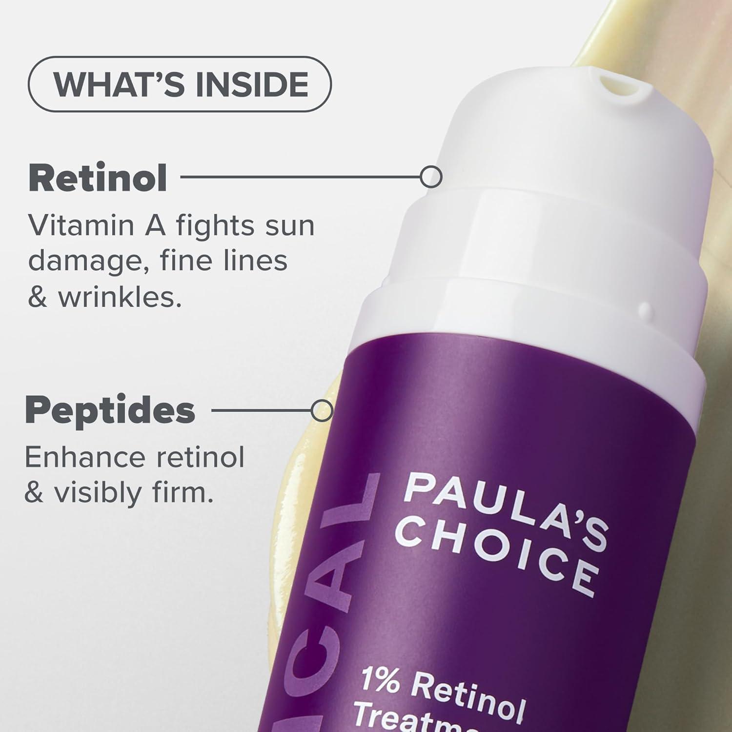 image:imagePaulas Choice CLINICAL 1 Retinol Face Treatment with Peptides Vitamin C amp Licorice Extract AntiAging Skin Care Serum Fine Lines amp Wrinkles Fragrance Free1 Ounce Pack of 1