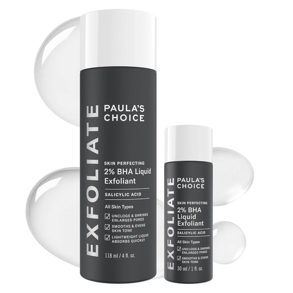 image:imagePaulas Choice SKIN PERFECTING 2 BHA Liquid Exfoliant with Salicylic Acid Facial Polish for Enlarged Pores Wrinkles amp Fine Lines Suitable for BlackheadProne Skin FragranceFreeFull Travel Size Duo 5 Fl Oz