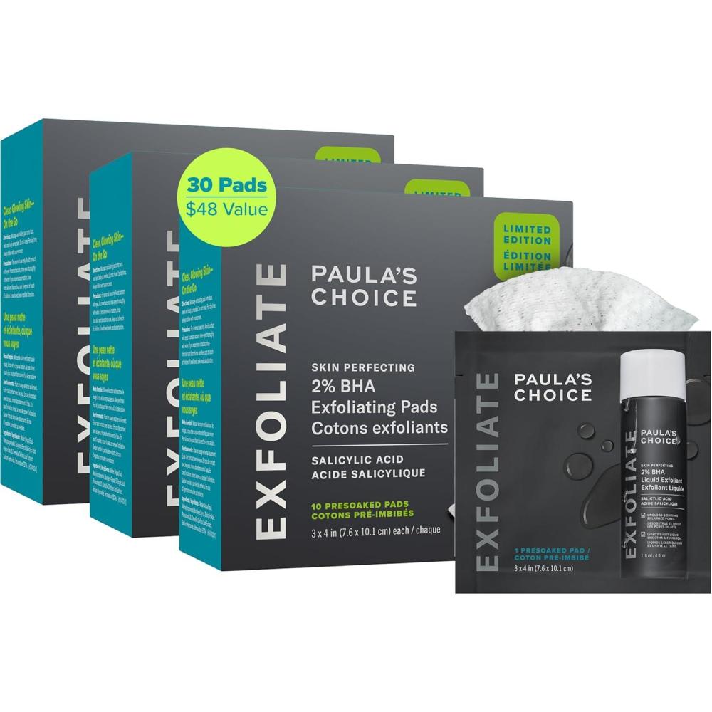 image:imagePaulas Choice SKIN PERFECTING 2 BHA Liquid Exfoliant with Salicylic Acid Facial Polish for Enlarged Pores Wrinkles amp Fine Lines Suitable for BlackheadProne Skin FragranceFreePads 30 Count