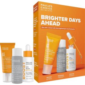 Paula’s Choice Brighter Days Ahead Kit, Vitamin C and AHA Trio, Includes Travel Size C5 SPF Face Sunscreen, Mandelic Acid Exfoliant, C15 Vitamin C Booster Serum, Brightening & Resurfacing, 3-Piece Set