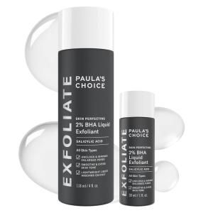 Paula’s Choice SKIN PERFECTING 2% BHA Liquid Exfoliant with Salicylic Acid, Facial Polish for Enlarged Pores, Wrinkles & Fine Lines, Suitable for Blackhead-Prone Skin, Fragrance-Free(Full + Travel Size Duo – 5 Fl Oz)