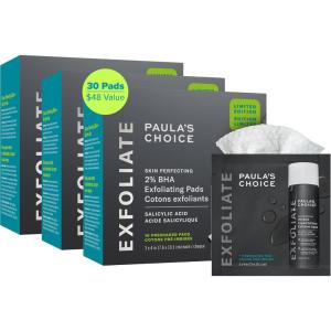 Paula’s Choice SKIN PERFECTING 2% BHA Liquid Exfoliant with Salicylic Acid, Facial Polish for Enlarged Pores, Wrinkles & Fine Lines, Suitable for Blackhead-Prone Skin, Fragrance-Free(Pads – 30 Count)