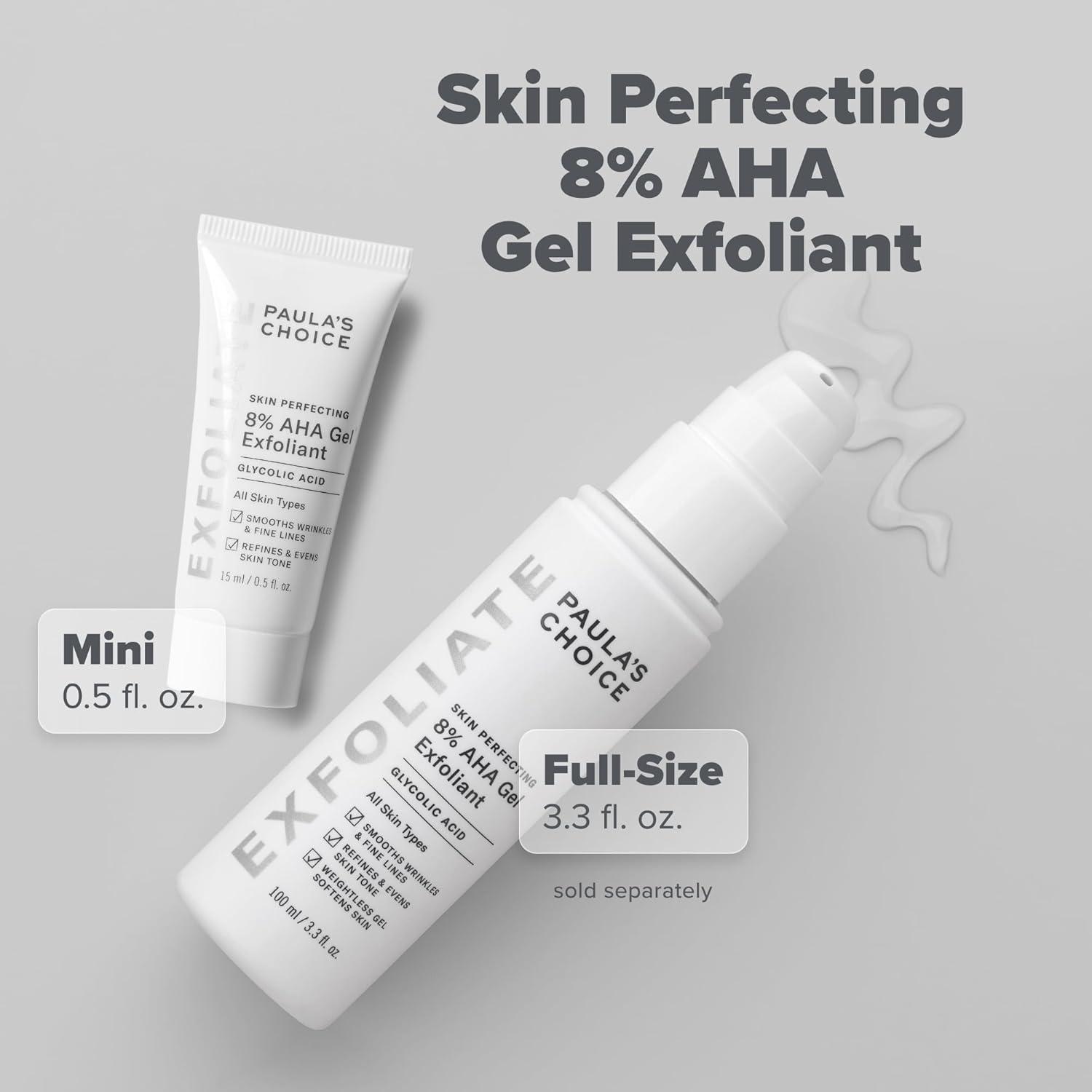 image:imagePaulas Choice SKIN PERFECTING 8 AHA Exfoliant Gel Exfoliant with Glycolic Acid Chamomile amp Green Tea Leave On Gentle Face Exfoliator for All Skin Types Fragrance Free05 Fl Oz Pack of 1