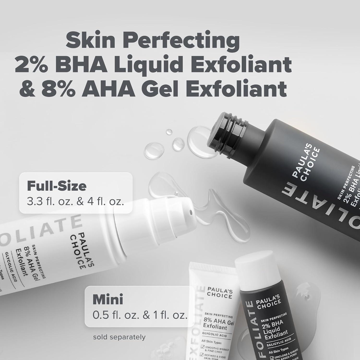 image:imagePaulas Choice SKIN PERFECTING 8 AHA Gel Exfoliant amp 2 BHA Liquid Duo Facial Exfoliants for Blackheads Enlarged Pores Wrinkles and Fine Lines wGlycolic and Salicylic Acid365 Fl Oz Pack of 2