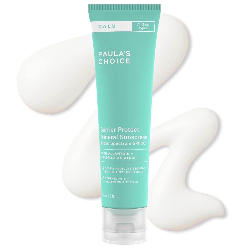 image:imagePaulas Choice CALM Barrier Protect Mineral Sunscreen for Face SPF 30 Face Sunscreen for Sensitive Skin RosaceaProne Eczema Prone Skin UVAUVB Protection Fragrance Free 2oz