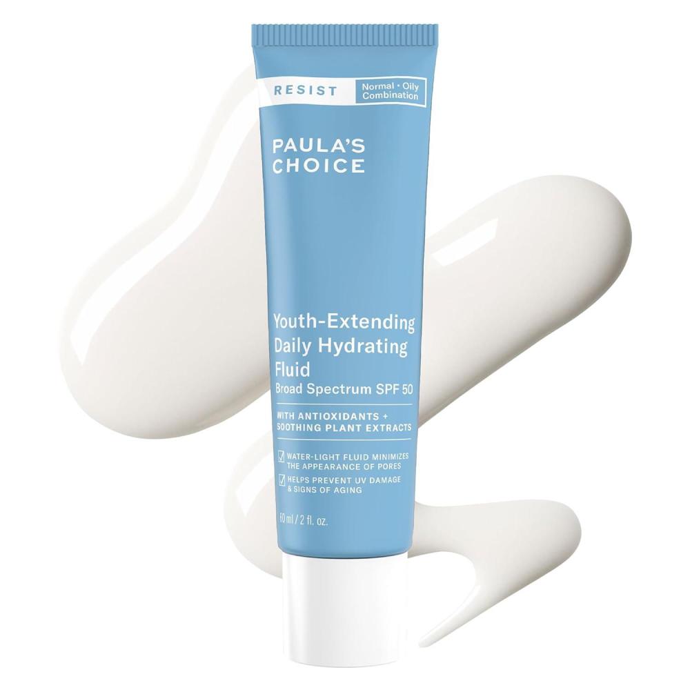 image:imagePaulas Choice RESIST Daily Hydrating Fluid Face Moisturizer with SPF 50 Sunscreen Face Sunscreen for Oily Skin Chamomile amp Vitamin E UVAUVB Protection FragranceFree TSA Friendly2 Fl Oz Pack of 1