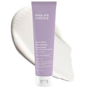 Paula’s Choice Extra Care Oil Free Sunscreen for Face, SPF 50 Face & Body Sunscreen, Daily Moisturizing Lotion with Aloe & Vitamin A/C, Sweat & Water Resistant, Fragrance-Free, UVA/UVB Protection, 5oz