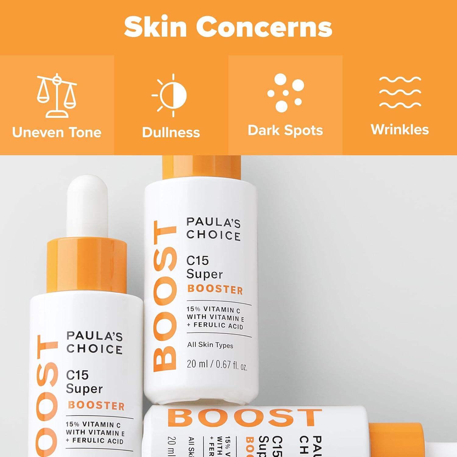 image:imagePaulas Choice BOOST C15 Super Booster 15 Vitamin C Serum for Face Face Serum with Vitamin E amp Ferulic Acid for Discoloration amp Glow FragranceFree 067 Fl Oz