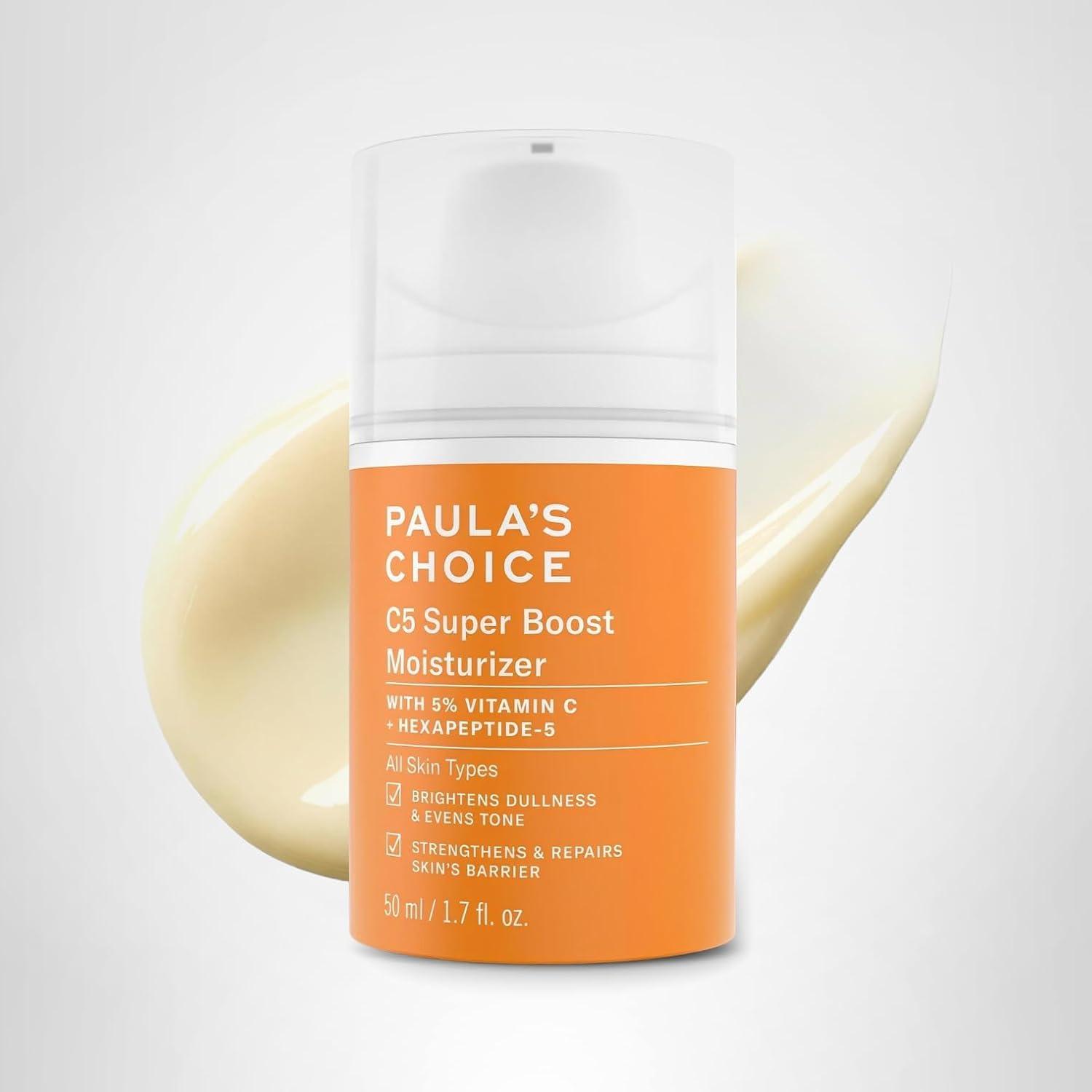 image:imagePaulas Choice C5 Super Boost Face Moisturizer with 5 Vitamin C amp Squalane Daily Face Lotion for Discoloration Uneven Tone Fine Lines amp BreakoutProne Skin FragranceFree17 Fl Oz Pack of 1