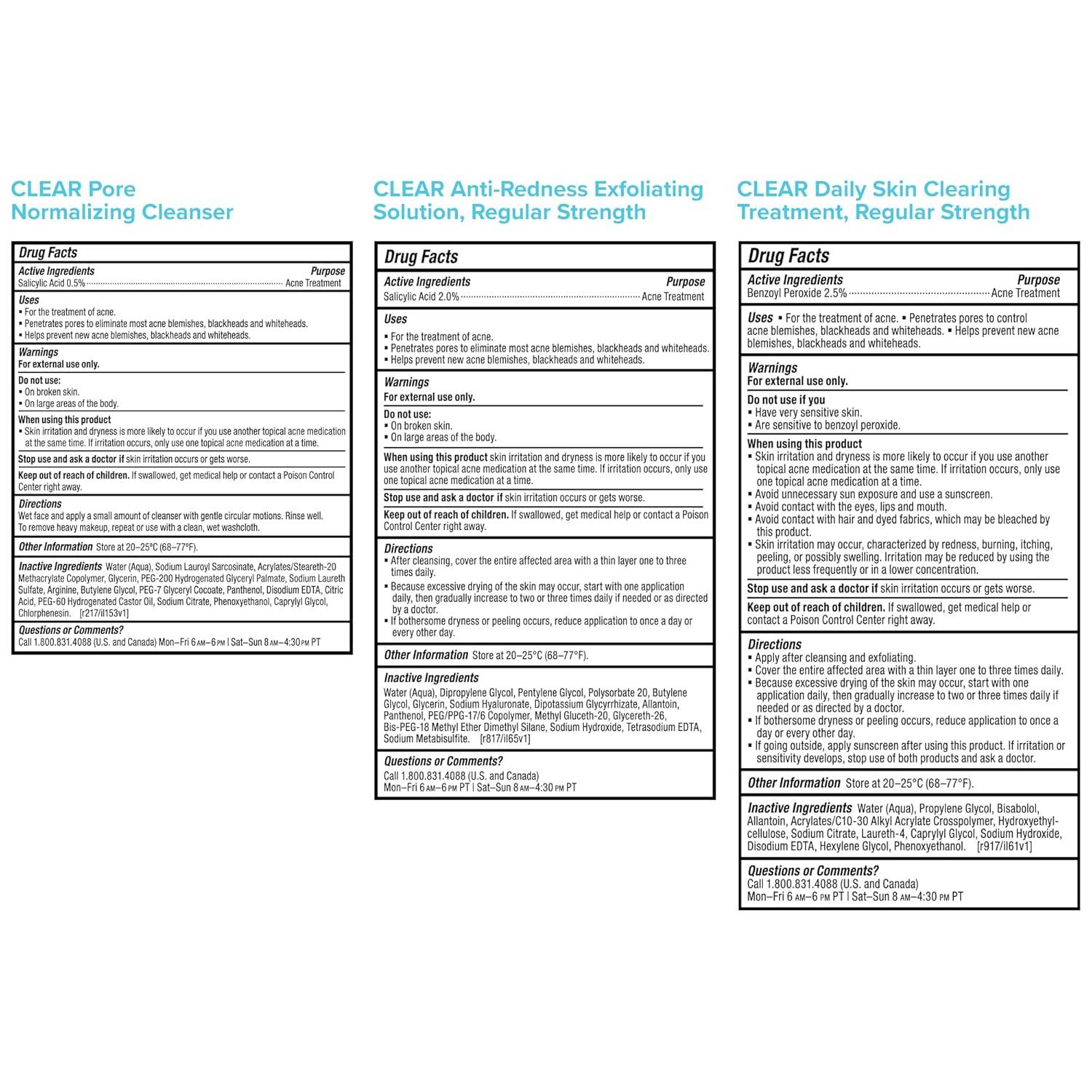 image:imagePaulas Choice CLEAR 3Piece Acne Kit Includes Daily Cleanser 2 Salicylic Acid Exfoliant amp Benzoyl Peroxide Treatment Prevents amp Treats Mild to Severe Acne amp Breakouts FragranceFree Set of 3Trial Size Regular Strength
