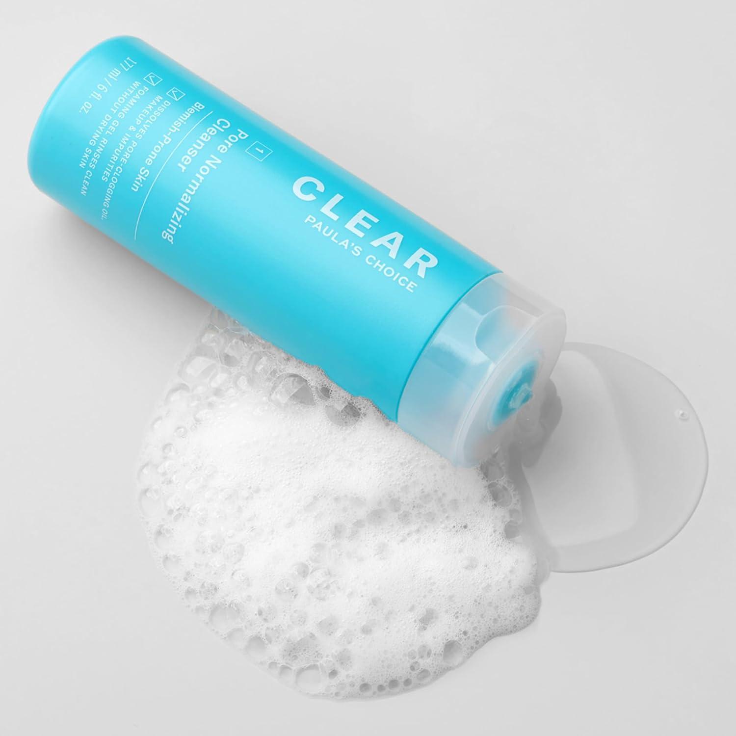 image:imagePaulas Choice CLEAR Pore Normalizing Facial Cleanser Acne Daily Face Wash Salicylic Acid Face Cleanser for Clogged amp Enlarged Pores Redness Suitable for BlackheadProne Skin Fragrance Free6 Ounce Pack of 1