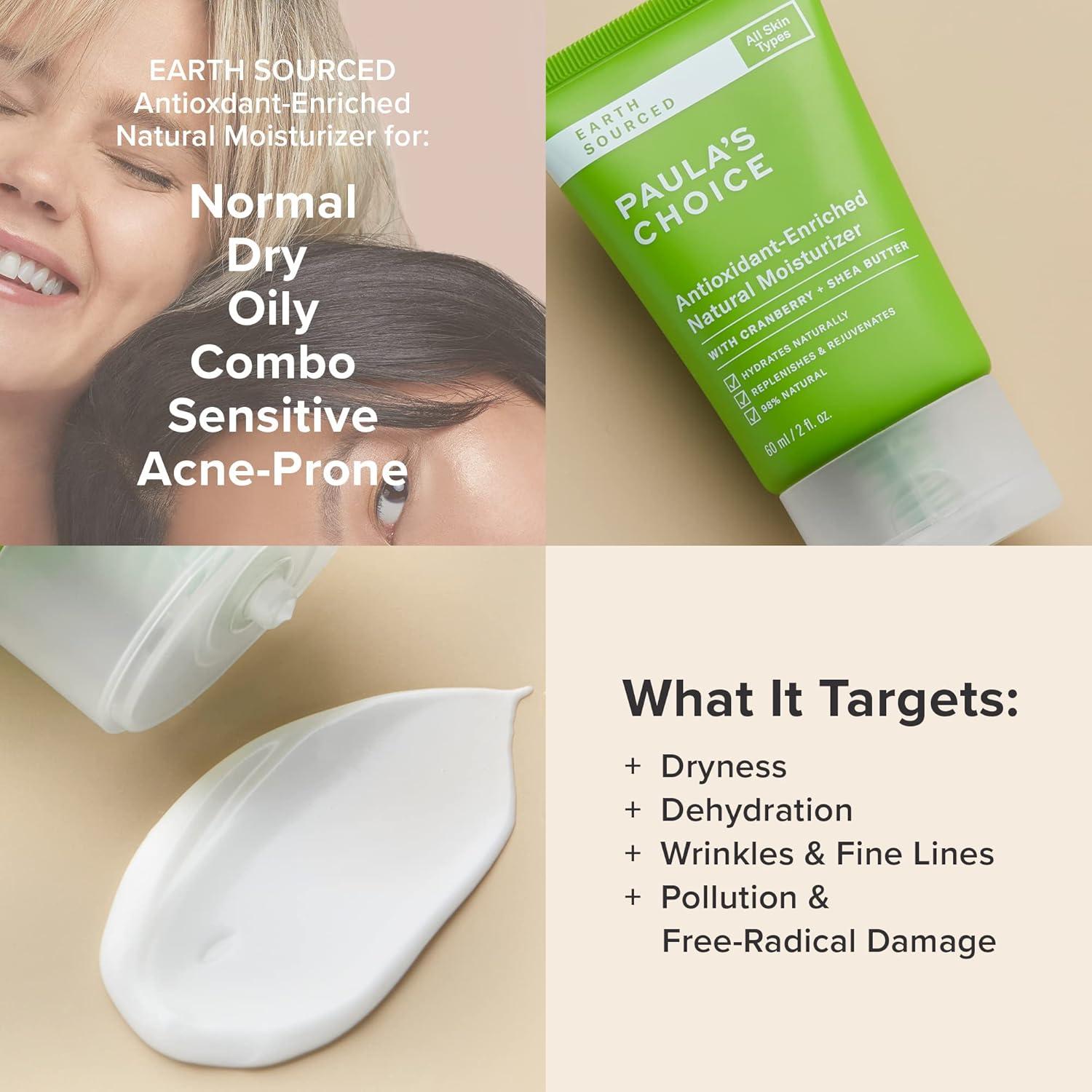 image:imagePaulas Choice EARTH SOURCED Antioxidant Enriched Natural Moisturizer with Shea Butter amp Vitamin E 98 Natural amp Fragrance Free 2 Ounce