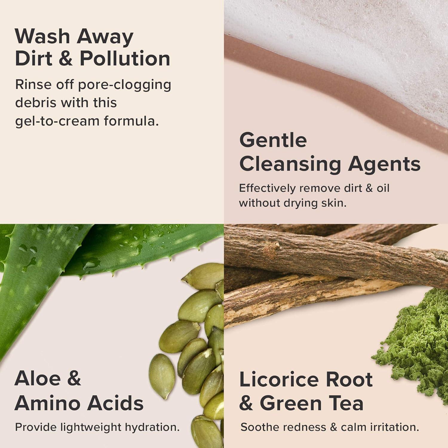 image:imagePaulas ChoiceDEFENSE Hydrating GeltoCream Facial Cleanser with Green Tea Licorice Aloe amp Soy AntiPollution and Free Radical Damage Protection for All Skin Types 67 Ounce Bottle