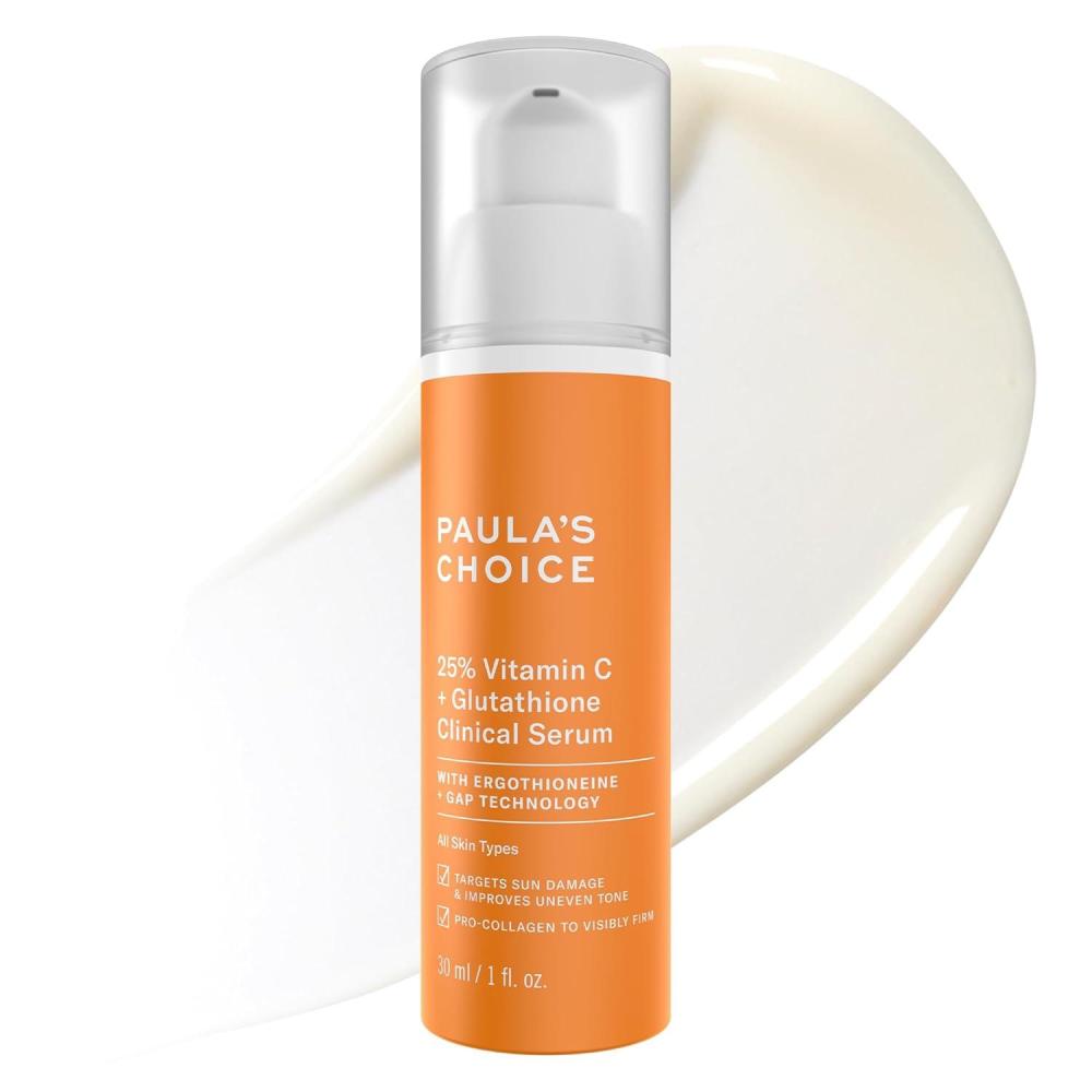 image:imagePaulas Choice 25 Vitamin C Serum with Glutathione amp Antioxidants Face Serum Improves Discoloration Uneven Tone amp Firms All Skin Types FragranceFree 1oz