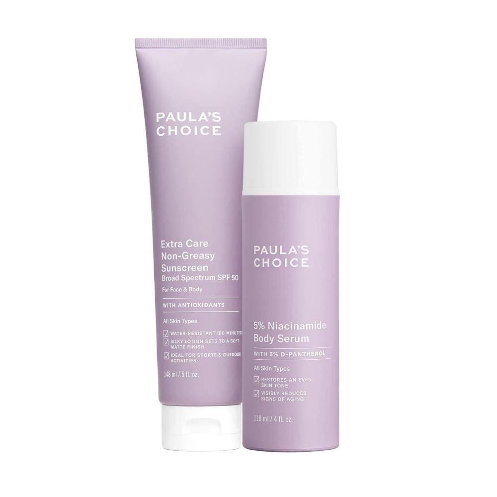 image:imagePaulas Choice 5 Niacinamide Body Serum Treatment Extra Care Non Greasy OilFree WaterResistant Body Sunscreen SPF 50 All Skin Types Including AcneProne FragranceFree Set of 2