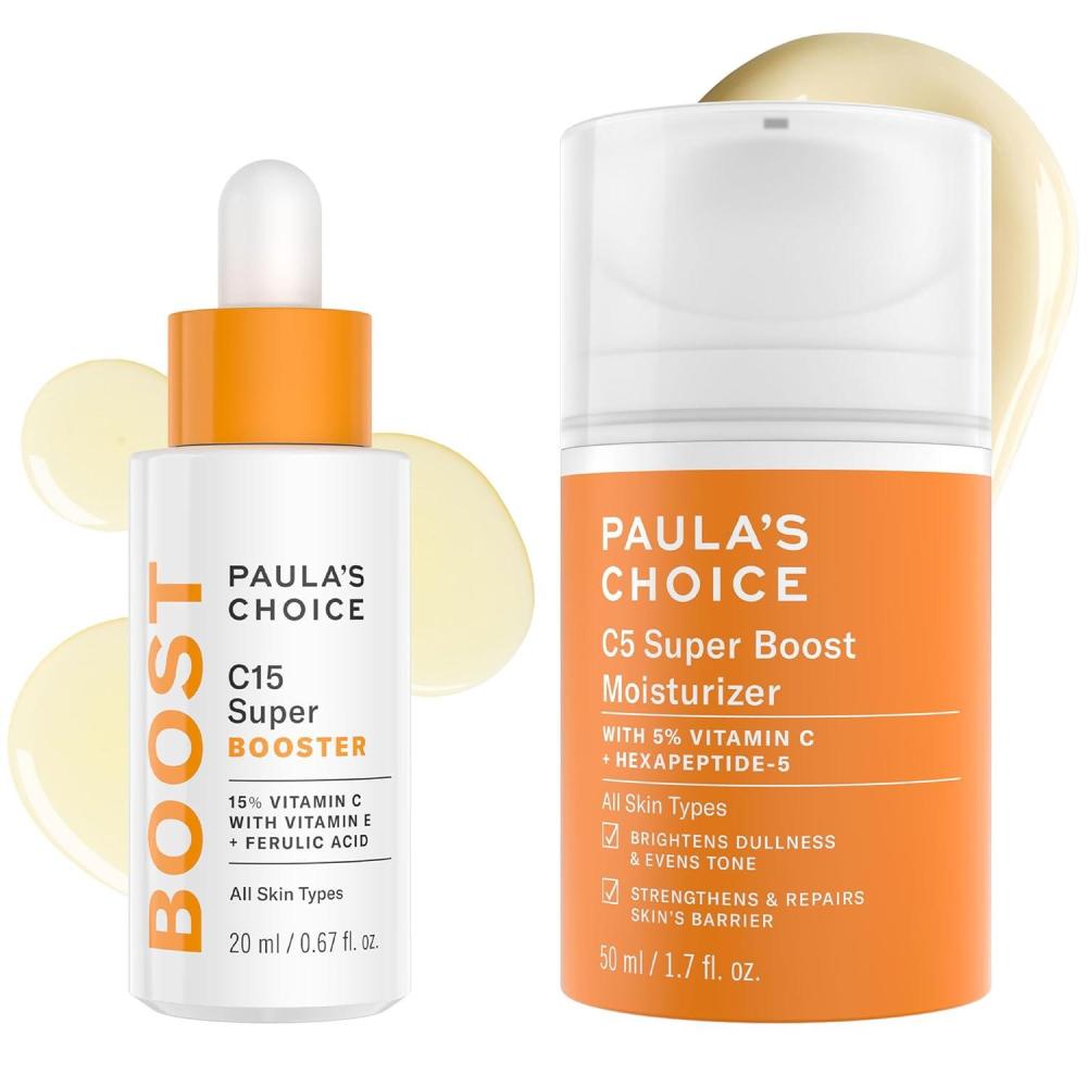 image:imagePaulas Choice BOOST C15 Super Booster 15 Vitamin C Serum for Face amp C5 Super Boost Face Moisturizer with 5 Vitamin C amp Squalane Daily Lotion for Discoloration Uneven Tone Fine Lines