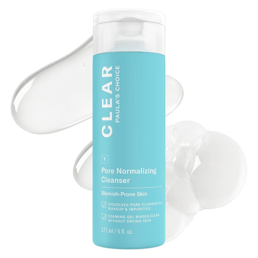 image:imagePaulas Choice CLEAR Pore Normalizing Facial Cleanser Acne Daily Face Wash Salicylic Acid Face Cleanser for Clogged amp Enlarged Pores Redness Suitable for BlackheadProne Skin Fragrance Free6 Ounce Pack of 1