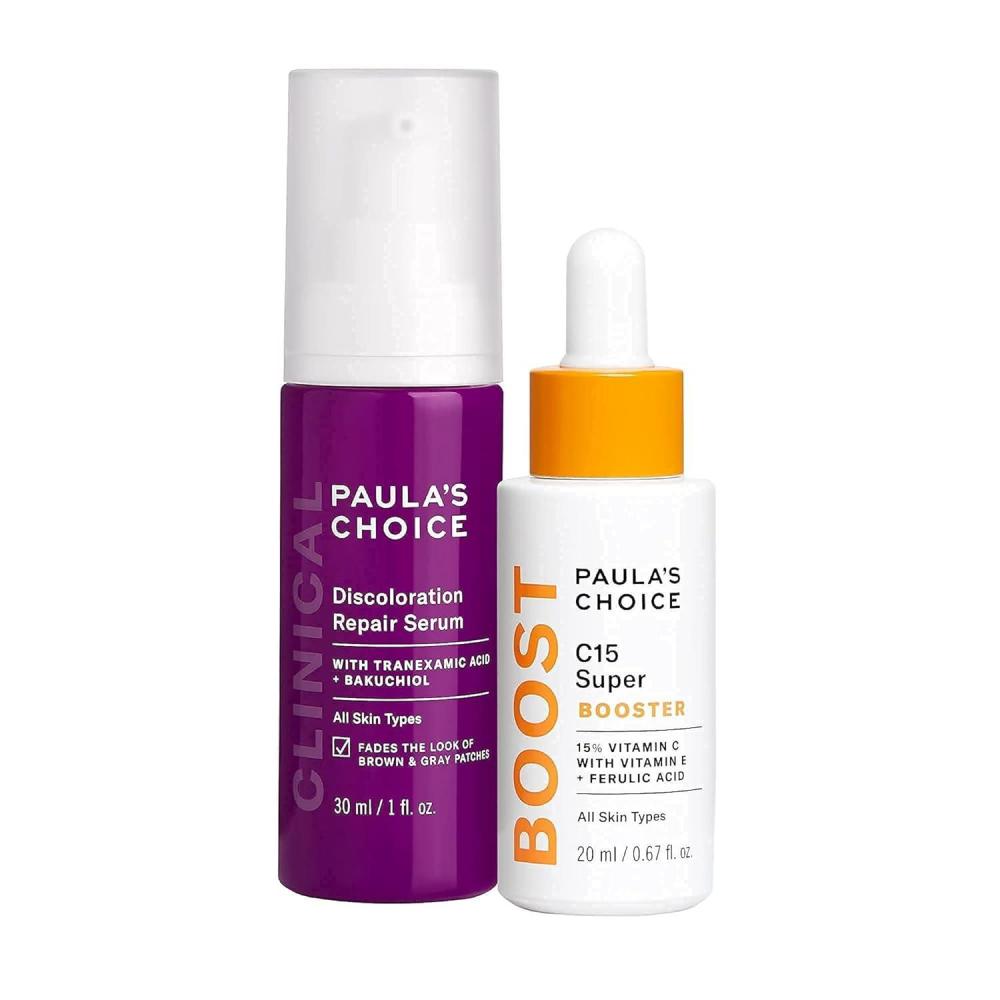 image:imagePaulas Choice CLINICAL Discoloration Repair Serum with Tranexamic Acid amp BOOST C15 Booster Concentrated 15 Vitamin C Serum Duo for Stubborn Dark Spots Fragrancefree Set of 2