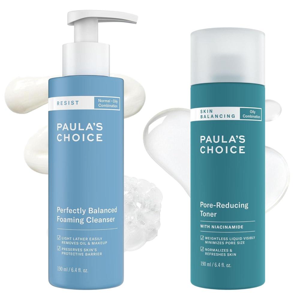 image:imagePaulas Choice RESIST Perfectly Balanced Foaming Facial Cleanser Face Cleanser with Hyaluronic Acid amp Skin Balancing PoreReducing Face Toner with Niacinamide for Oily amp Combination Skin