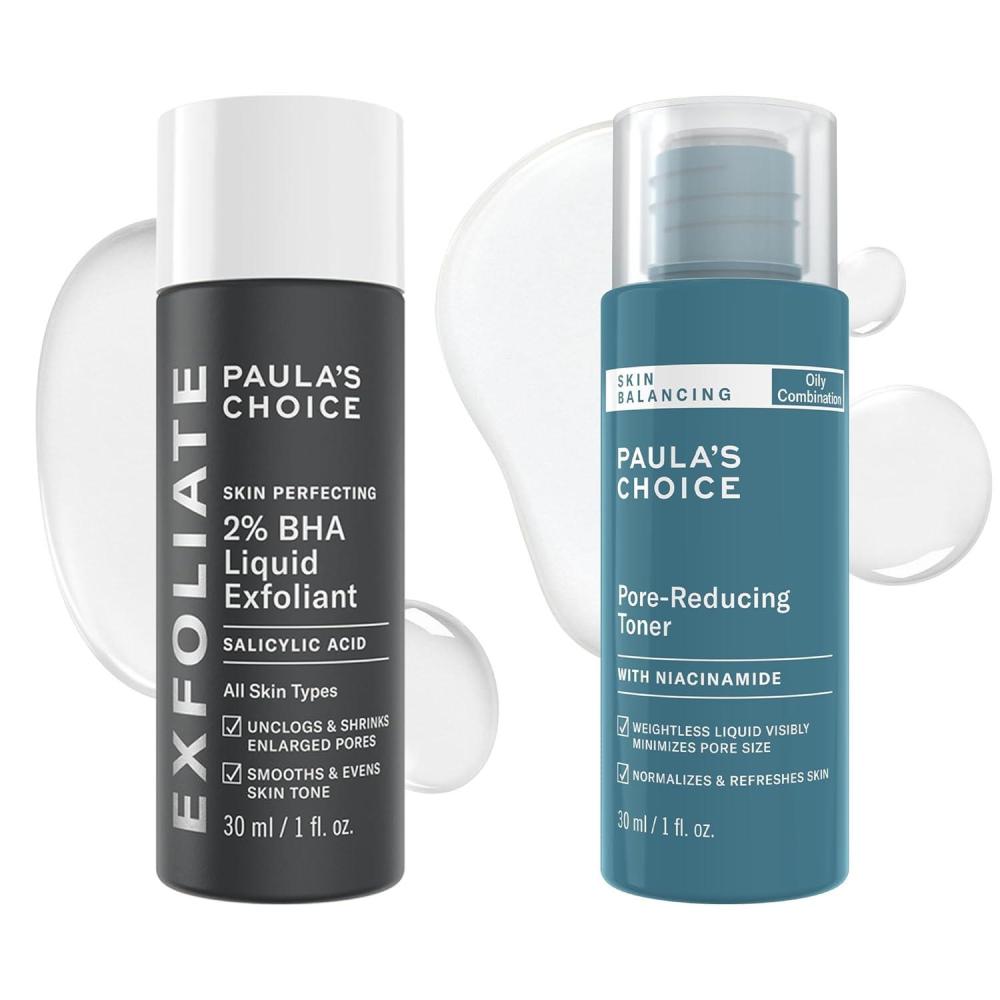 image:imagePaulas Choice SKIN PERFECTING 2 BHA Liquid Exfoliant Salicylic Acid Facial Exfoliator for Enlarged Pores Travel Size 1oz amp Skin Balancing Pore Reducing Face Toner with Niacinamide 1oz