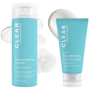 Paula’s Choice CLEAR Pore Normalizing Facial Cleanser, Acne Daily Face Wash, Salicylic Acid Face Cleanser & CLEAR Oil-Free Moisturizer, Lightweight Moisturizer for Acne Prone Skin