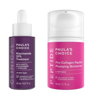 Paula’s Choice Pro-Collagen Peptide Plumping Moisturizer, Daily Gel-Cream for Deep Lightweight Hydration & CLINICAL 20% Niacinamide Face Serum, Treatment for Discoloration & Minimizing Large Pores
