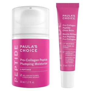 Paula’s Choice Pro-Collagen Peptide Plumping Moisturizer, Daily Gel-Cream for Deep Lightweight Hydration & Pro-Collagen Peptide Gloss Lip Balm, Hydrates & Smooths Lips, Sheer Tint, Non-Sticky