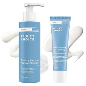 Paula’s Choice RESIST Daily Hydrating Fluid Face Moisturizer with SPF 50 Sunscreen & RESIST Perfectly Balanced Foaming Facial Cleanser, Face Cleanser with Hyaluronic Acid