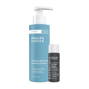 Paula’s Choice RESIST Perfectly Balanced Foaming Cleanser + Travel Size 2% BHA Salicylic Acid Liquid Exfoliant Duo, for Oily and Combination Skin Types, Set of 2